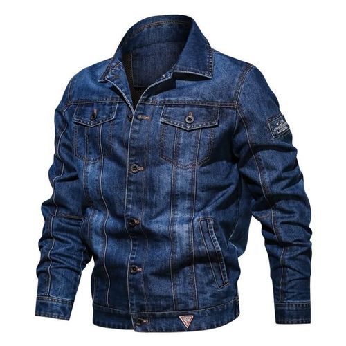 Jacket Bleu Clair en Jeans Manche Longue pour Homme