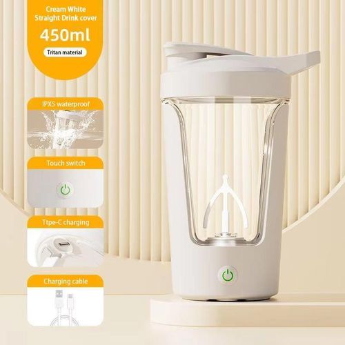 Tasse à Mélange Automatique 450ml - Mixeur Électrique Portable pour Café, Lait, Protéines - Mug Auto-Remuant Rechargeable