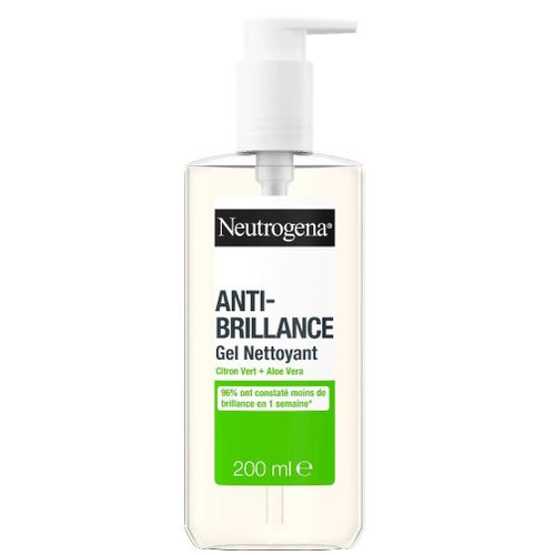 Gel Nettoyant Anti-Brillance Visage NEUTROGENA Citron Vert+ Aloé Véra Peaux Grasses 200 ml Importé de France