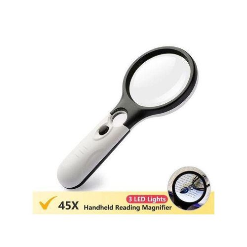 Loupe D'évaluation De Bijoux Portable à Double Lentille 45X 3 LED, Lecture, Montre bg