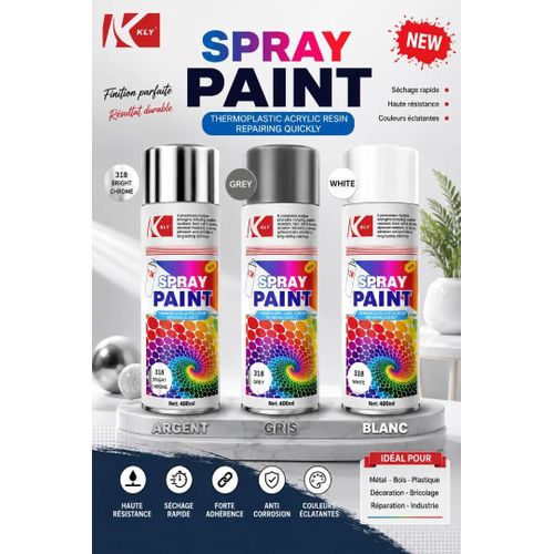 Lot de trois (03) Spray Paint