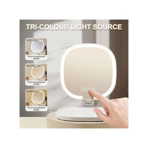 Miroir Maquillage Lumineux avec LED, Miroir de Voyage Portable, Mirroir Rechargeble