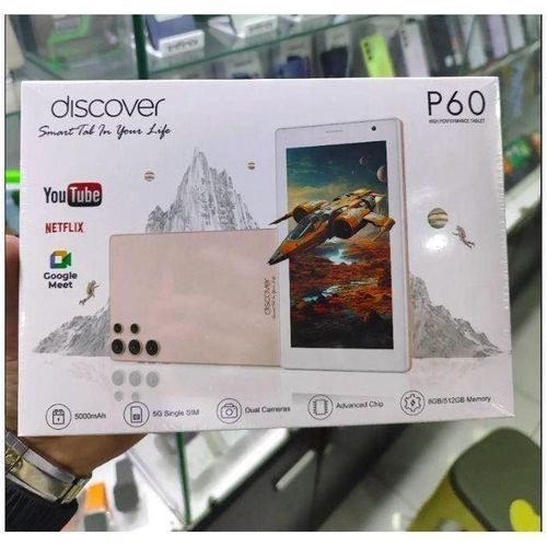 Discover Tablette Professionnelle P60, Android 12, RAM 8GB / ROM 512GB - SIM 5G et Double Camera pour enfant Unixe