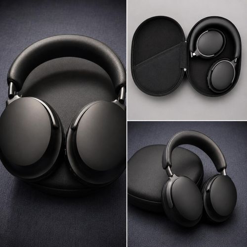 Casque Bluetooth Premium avec un étui de transport rigide - Noir