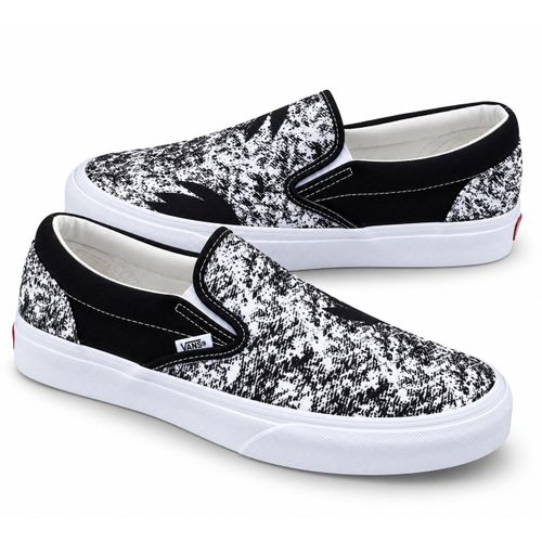 Chaussures Slip-On en toile imprimée noir et blanc