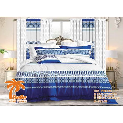 Lot Complet : 2 Draps + 2 Taies + 2 Rideaux – Design Élégant et Confort Assuré