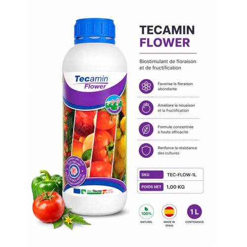 Tecamin Flower 1L - Biostimulant de Floraison et Fructification - AgriTecno - 100% Naturel