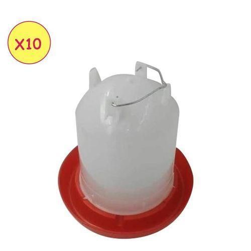 Lot de 10 abreuvoirs 11L avec manche en fer pour croissance