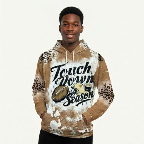 Sweat-shirt à capuche pour homme – Manches longues, cordon de serrage, motif floral et color block – DMW10004