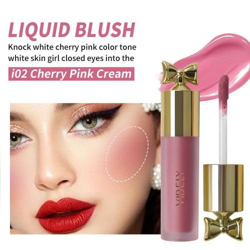 Blush liquide papillon mignon, teinte énergique, idéal pour un maquillage nude, blush et rouge à lèvres 2 en 1