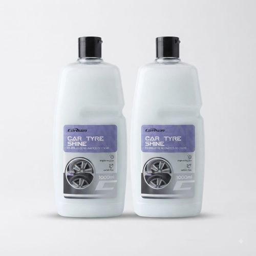 Kit de 2 Lustrants et Rénovateur de Pneus Voiture Car Tyre Shine (1000ml) – Protection Anti-Vieillissement & Brillance Intense