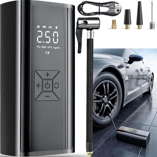 Pompe à air portable 120 W pour voiture, gonfleur de pneus, pompe à air à affichage numérique