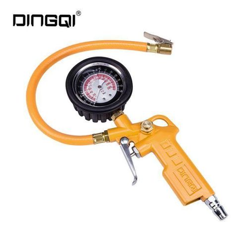 DINGQI Gonfleur De Pneu Numérique Avec Manomètre, Jauge De Pression De Pneu De Moto De Voiture