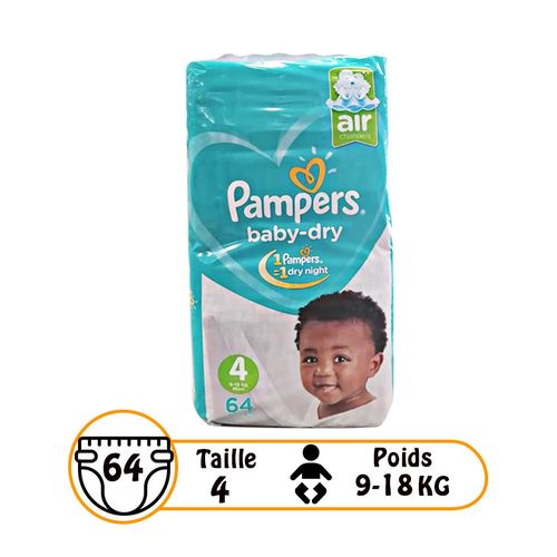 Baby Dry Taille 4 (9 À 18 Kg) Pampers 56 Couches