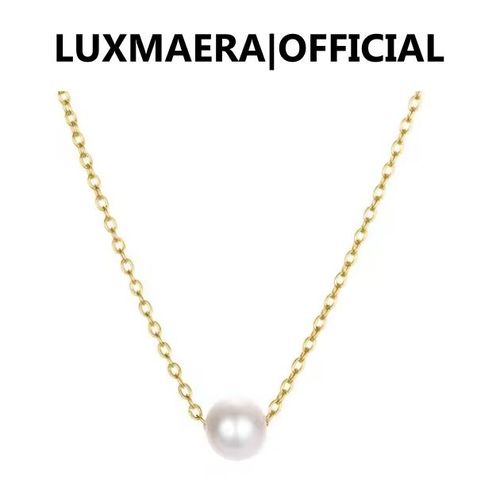 Collier Femme Pendentif Perle Minimaliste, Chaîne Dorée Fine