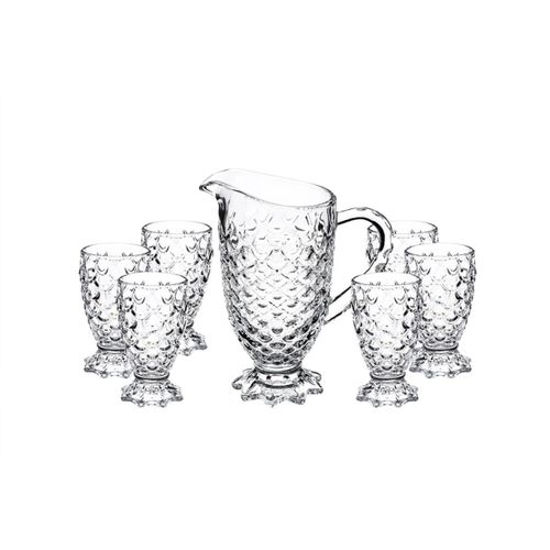 Carafe avec 6 Verres - Service à Boisson en Verre Transparent