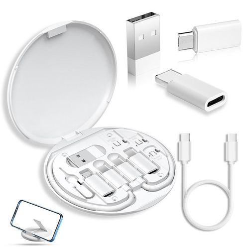 Câble de Charge Rapide Multifonction 60W – Kit de Câbles 5 en 1 avec Boîte de Rangement