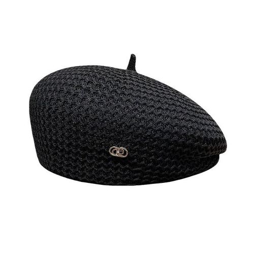 Béret Femme Design Ajouré - Chapeau de Peintre Style Japonais - Noir
