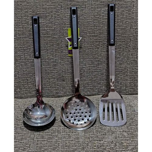 Ensemble Louche + Écumoire De Cuisine 3 Pièces - Inox