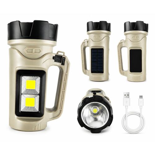 Lampe Torche LED Puissante – Rechargeable USB & Solaire