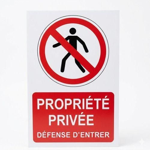 Panneau de Signalisation PROPRIÉTÉ PRIVÉE - Défense d'Entrer - Haute Visibilité Rouge et Blanc - Protection et Sécurité pour Maison, Terrain et Entreprise - Résistant aux Intempéries