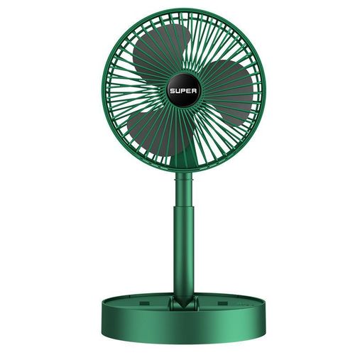 Ventilateur de charge télescopique pliant maison bureau extérieur portable USB charge - Vert