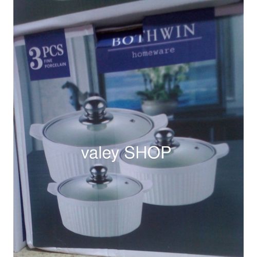 Lot De 3 Soupière ET COUVERTURE VITRÉ