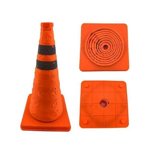 Cône de Signalisation Pliable avec Base – Sécurité Routière Compacte