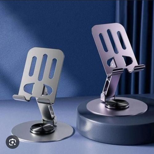 Support de téléphone mobile en aluminium métallique pivotant à 360 degrés, support universel pliable à double axe