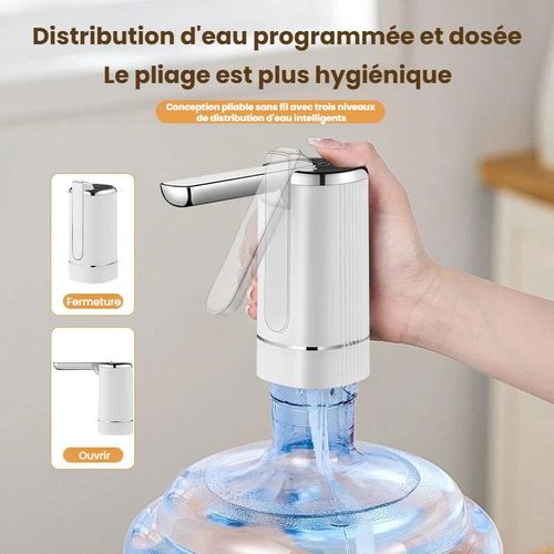 Pompe à Eau Électrique Pliable,Distributeur d'Eau Automatique 3 Modes,Rechargeable Type-C,1200mAh,Matériau Alimentaire pour Maison & Bureau