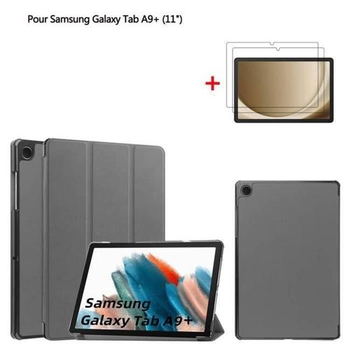 Etui À Rabat +1 Antichoc Compatible SAMSUNG Galaxy Tab A9 plus - Grand Écran De 11" - Noir