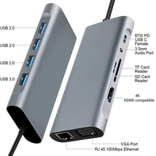 ADAPTATEUR HUB 11 EN 1 – 4K + USB 3.0