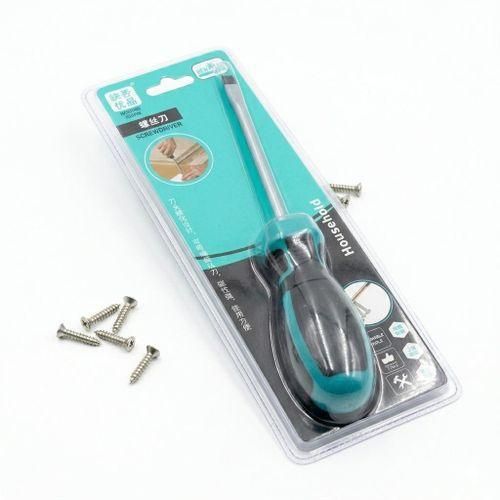 TOURNEVIS PLAT ERGONOMIQUE HOUSEHOLD SERIES - Pointe Magnétique & Haute Résistance : L'Allié Indispensable pour votre Maison