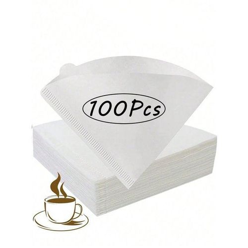 Lot de 100 filtres V60 coniques – Design amélioré, faciles à utiliser – Taille V02 – Pour porte-filtres en V (méthode manuelle)