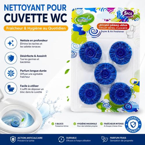 2 Lots de 5 Blocs Nettoyants pour Cuvette WC - Fraîcheur et Hygiène Longue Durée