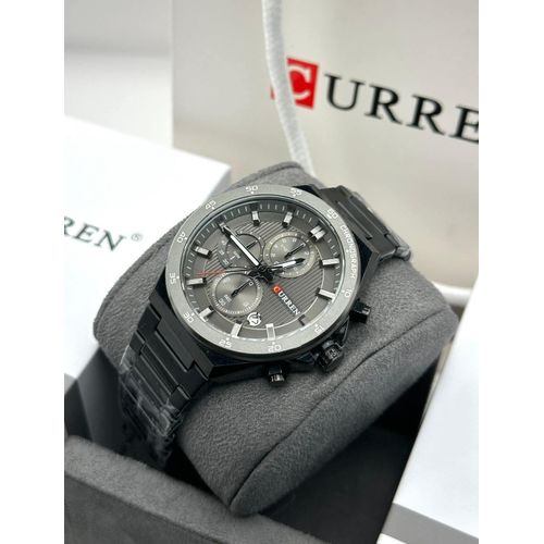 Curren Bracelet De Montre Pour Homme, Date, Affaires, Sous-cadran à Six Aiguilles - Café Doré