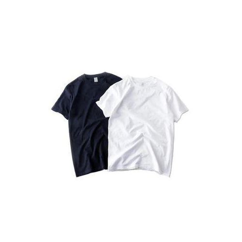 2 T-shirts en coton lourd noir et blanc
