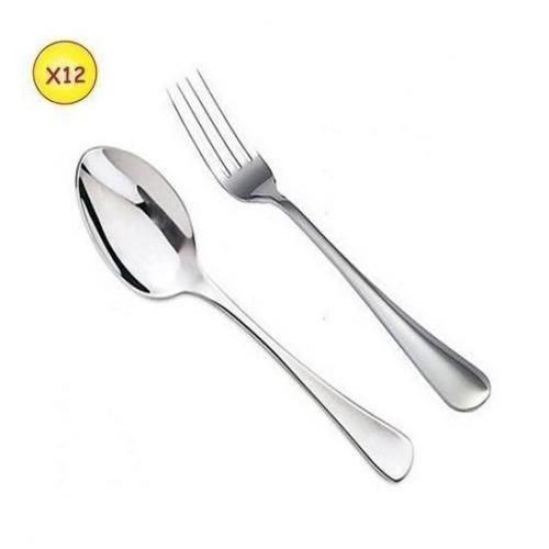 Lot De 12 Couverts ( 6 Cuillères Et 6 Fourchettes ) De Luxe De Table