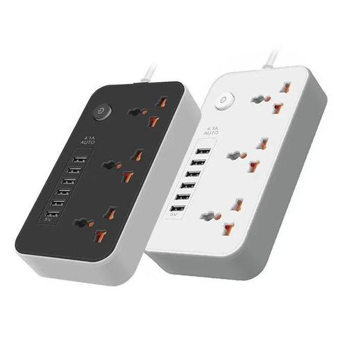 Rallonge Multiprise 3 Prises + 6 Ports USB Avec Interrupteur NB