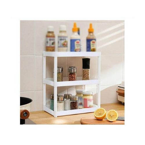 Étagère de Rangement pour Évier de Cuisine, Blanc 3 Couches