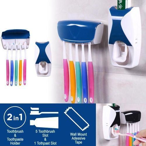 Support Mural 2 en 1 pour Dentifrice et Brosse à Dents