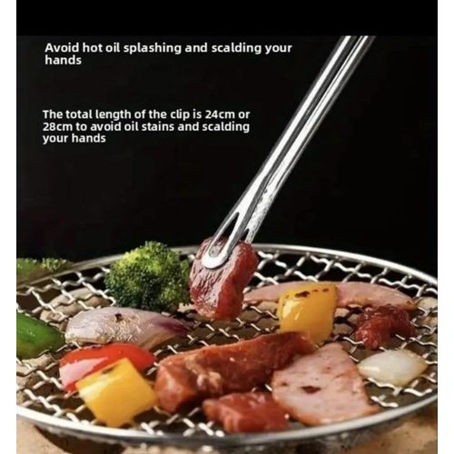 Pince de Cuisine en Acier Inoxydable 25 cm - Ustensile de Cuisson Robuste pour Barbecue et Viande