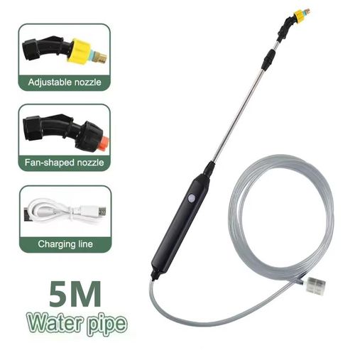 Pulvérisateur électrique rechargeable USB avec manche télescopique pour le jardinage, le nettoyage et l'irrigation