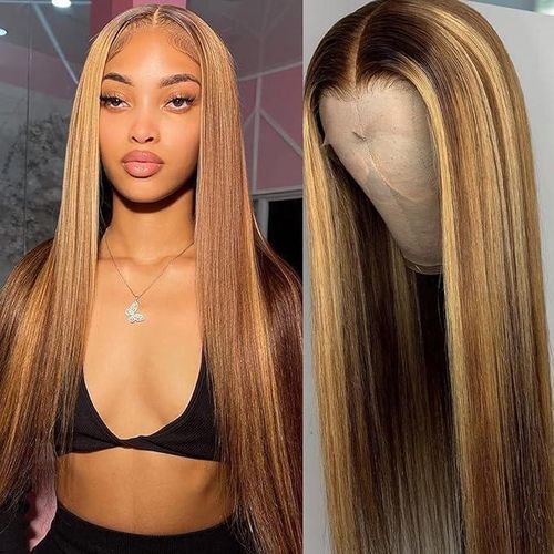 Perruque Lace Front Ombre Brillante Brune à Blonde