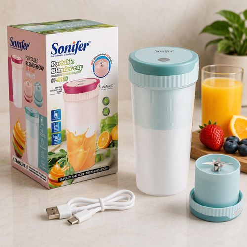 Sonifer- SF-8130 Blender Portable Rechargeable USB-C – Mini Mixeur Smoothie avec Lames en Acier Inoxydable – Blender Compact pour Jus, Milkshake et Fruits