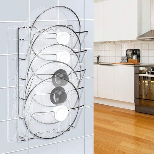Support de rangement pour couvercle de Pot suspendu à 5 couches, support de rangement pour planche à découper