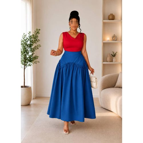 Robe Longue Élégance Bicolore