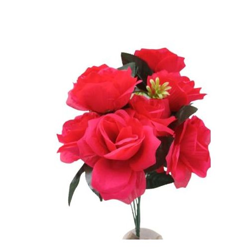 Bouquet de Rose rouge Artificielles, pour la Maison, Centre de Table de Mariage, Décorations 10 tiges