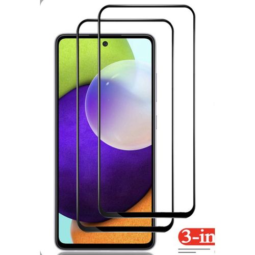 Deux (2) Protection Ecrán Compatible Avec Samsung Galaxy A52 4G/ 5G - Resistant - Noir