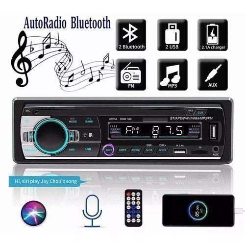 Black Stereo Voice Bluetooth CAR MP3 PLAYER, FM Audio, Aux Receiver